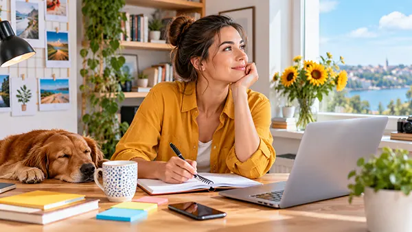 Copywriter reviewing edits